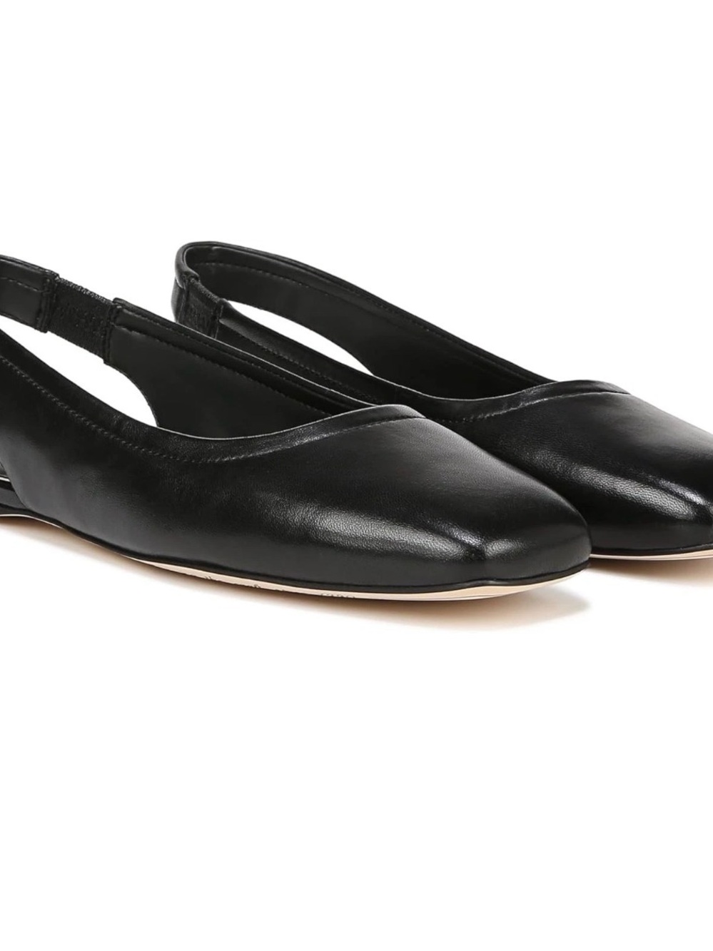SARTO By Franco Sarto Black Leather Slingback Flats